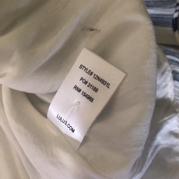 { Lulus } Blue Striped Ruffle Dress - Picture 6 of 6